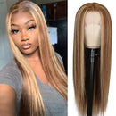 Mslynn 4/27 Highlight Wig Human Hair 4X4 Lace Closure Wig Straight Human Hair Wig