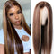 Mslynn 4/27 Highlight Wig Human Hair 4X4 Lace Closure Wig Straight Human Hair Wig