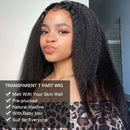 Mslynn Hair T Part Lace Wig Kinky Straight Human Hair Wigs Yaki Straight Lace Wig