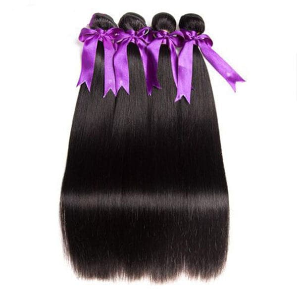 Straight Human Hair 4 Bundles Brazilian Unprocessed Virgin Straight Human Hair Weave Bundles Human Hair Extensions Natural Color