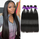 Straight Human Hair 4 Bundles Brazilian Unprocessed Virgin Straight Human Hair Weave Bundles Human Hair Extensions Natural Color