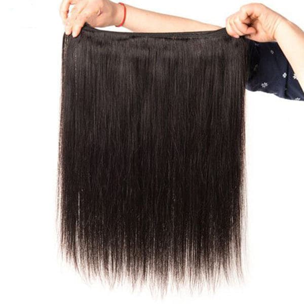 Mslynn Hair Peruvian Straight Hair 4 Bundles with Lace Closure Virgin Remy Hair Weave 100% Unprocessed Human Natural Color