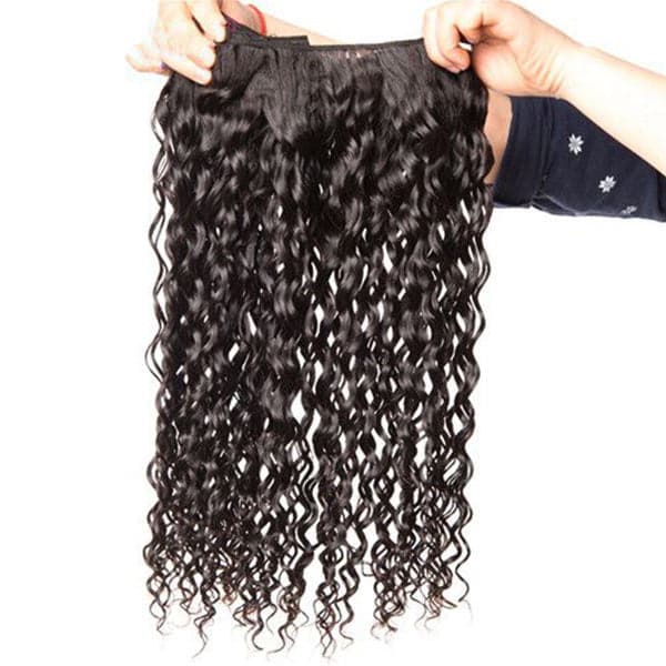 Mslynn Water Wave 4 Bundles with Closure 100% Unprocessed Virgin Human Hair 4 Bundles with Lace Closure with Baby Hair