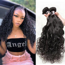 CurlyMe Natural Wave Virgin Human Hair 4 Bundles with 13x4/13x6 Frontal Natural Black