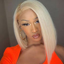 Straight 613 Blonde Bob Wig 13x4 Lace Front Human Hair Wig Pre Plucked