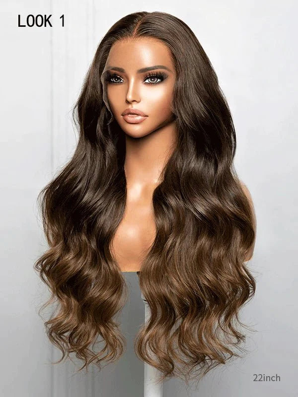 Hairvivi Chase Brown Ombre Human Hair Glueless Wigs Natural Looking HD Lace