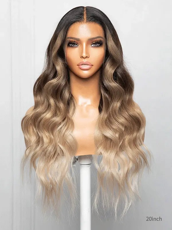 Hairvivi Olena Ombre Lace Front Wig With Dark Roots Human Hair Glueless Wig