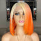 Megalook Short Cut Bob Transparent Hd 4x4 13x4 Bob Wigs Straight Lace Frontal Wig Ombre 613 Orange Colored Wig