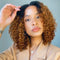 Short Cut Human Hair Wig Water Wave Bob 210% Density 1b/30 Honey Blonde 4x4 Lace Closure Wig