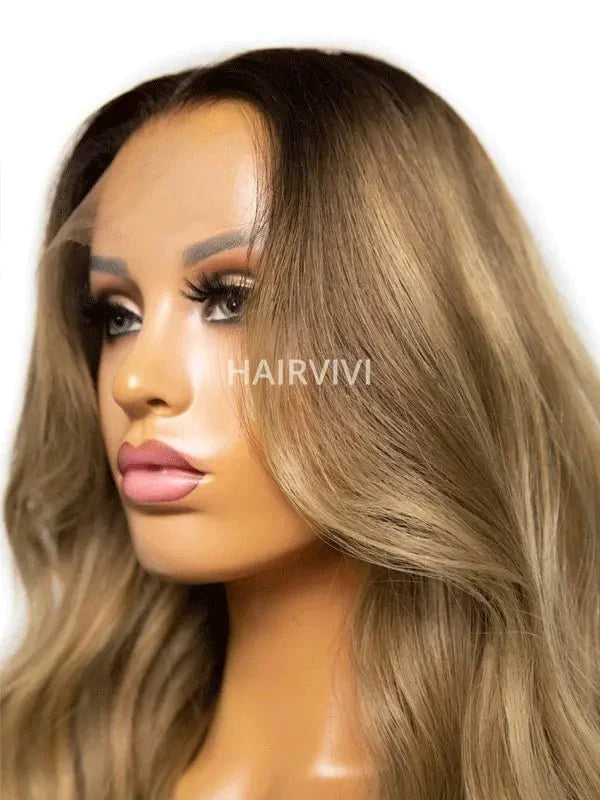 Hairvivi Senna Ombre Hair Blonde Fake Scalp Wig HD Lace Frontal