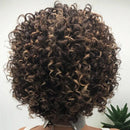 Aligrace Machine Made Deep Curly Wigs With Bangs Highlight Color