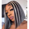 Chunky Highlight Bob Lace Front Wig Platinum Blonde Highlights Bob Wig