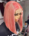 Jessies Wig Pink Colored Straight 13x4 Lace Front Bob Glueless Human Hair Wig