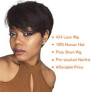 Mslynn Short Bob Wig Pixie Cut Wig Straight Lace Closure Wigs For Black Women