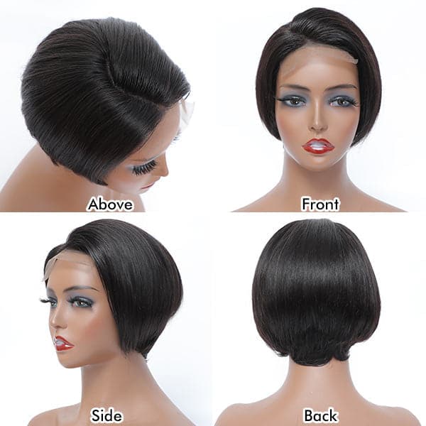 Mslynn Short Bob Wig Pixie Cut Wig Straight Lace Closure Wigs For Black Women