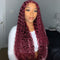 #99J Colored Jerry Curly Burgundy Color Wig 4x4/5x5/13x4 Hd Lace Transparent Human Hair Wig
