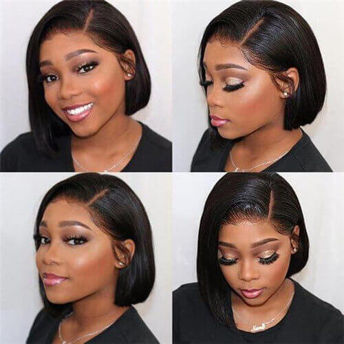 Bob Wigs 13x6 Lace Front Wigs Natural Color Straight 210% Density Wig