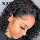 Xrs Beauty Hair Clean Hairline Short Curly 13x4 Lace Front Bob Wig Natural Black Human Hair [BOB06]