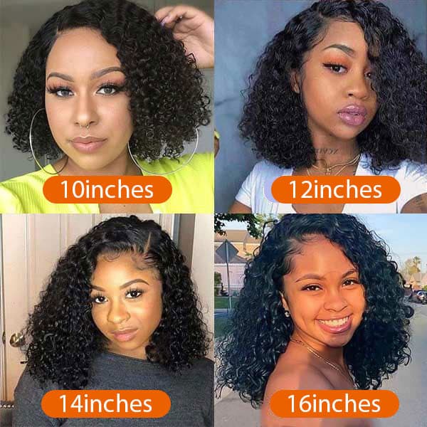 Bob Wigs 4x4 Lace Closure Human Hair Wigs Short Bob Wigs Bouncy Curly Hair