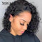 Xrs Beauty Hair Clean Hairline Short Curly 13x4 Lace Front Bob Wig Natural Black Human Hair [BOB06]