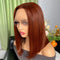 New Pop #33 Reddish Brown Short Cut 4x4 5X5 13x4 13x6 Transparent HD Lace Blunt Cut Bob Straight Closure Wigs