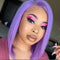 New Light Lavender Wig Straight Bob Short Cut Transparent Lace Front Wigs