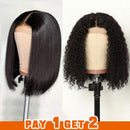 Mslynn Hair Short Curly Bob Wig And Straight Bob Wig Two Packages Lace Closure Wigs