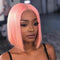 USA 2 Day Express Shipping Buy One Get One Free 4x4 Lace Closure Pink Bob Straight Hair Plus Natural Color Bob Wigs With Bangs