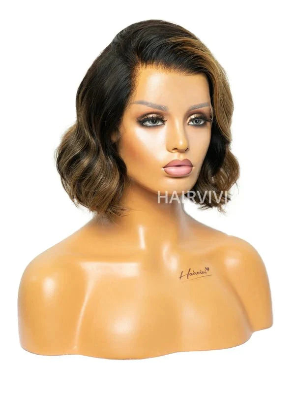 Hairvivi Kimberly Short Blonde Wig 10 Inch Side Part Hair HD Lace