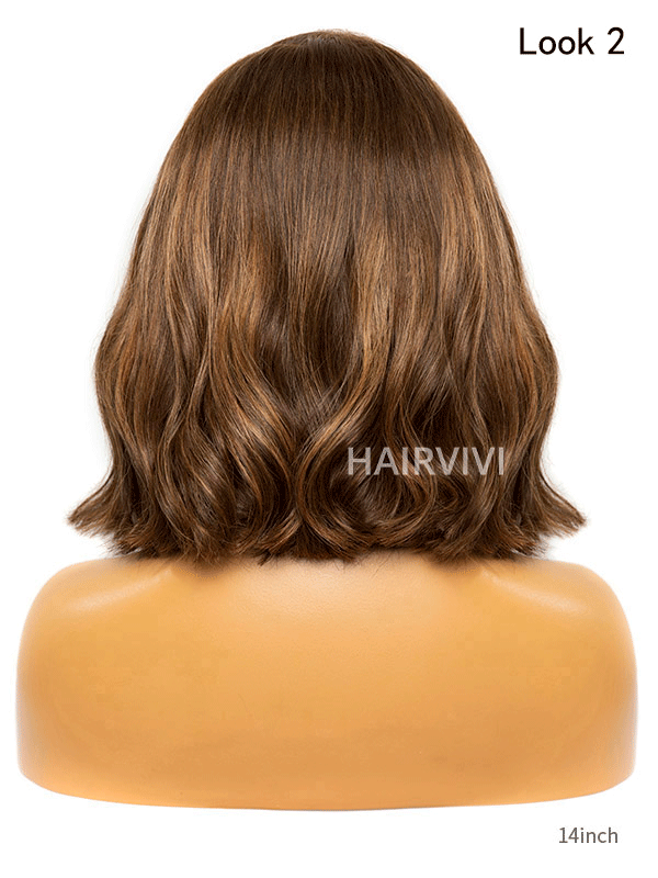 Hairvivi Bruna Auburn Brown Bob Wig Human Hair Lace Front