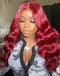 Jessies Wig Burgundy Color Pre Cut Lace Wig Glueless Pre plucked Human Hair Wig