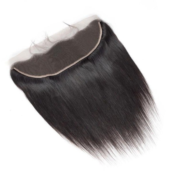 CurlyMe Straight Virgin Human Hair 4 Bundles with 13x4 Frontal Natural Black