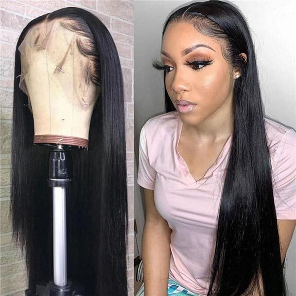 Mslynn Straight Transparent Lace T Part Wig Pre Plucked With Baby Remy Hair