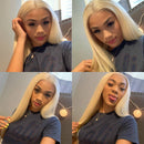 Ali Grace Straight Hair Bundles 3 Pcs With 4x4 Lace Closure Blonde Color