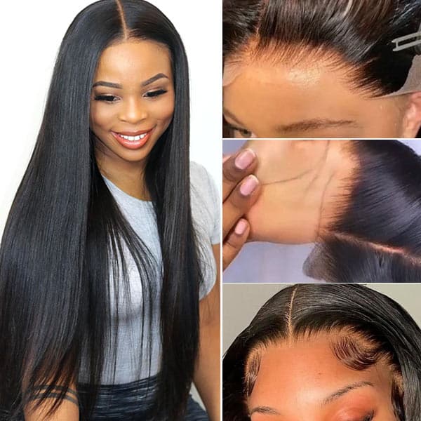 Mslynn Straight Hair 5X5 Closure Wigs Real Human Hair Wigs With Pre Plucked With Baby Hair