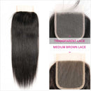 Ali Grace Brazilian Straight Hair 4*4 Lace Closure Medium Brown Pre-Pre Plucked Remy Hair Lace Closure