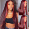 {Facebook Fans Exclusive Service} Highlights 99J Straight / Pink Lace Closure Human Hair Wigs Ombre Burgundy Red Colored HD Transparent 4x4/13x4 Lace Front Wig With Baby Hair