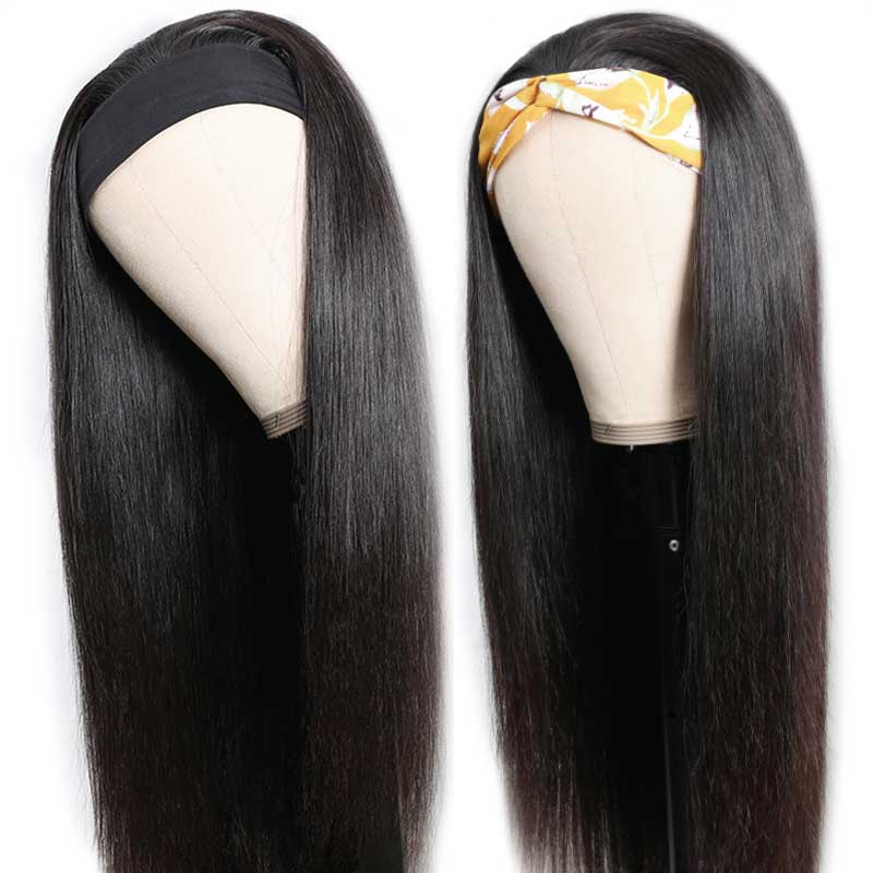 Aligrace Headband Straight Human Hair Wigs