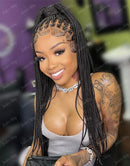 Jessies Wig 36" Full Lace Knotless Cornrow Box Braided Wig Hand Braided Wigs With Baby Hair for Women