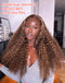 Jessies Wig TIKTOK Highlight Honey Blonde Curly 13x4 Lace Frontal Wig Glueless Human Hair Wig