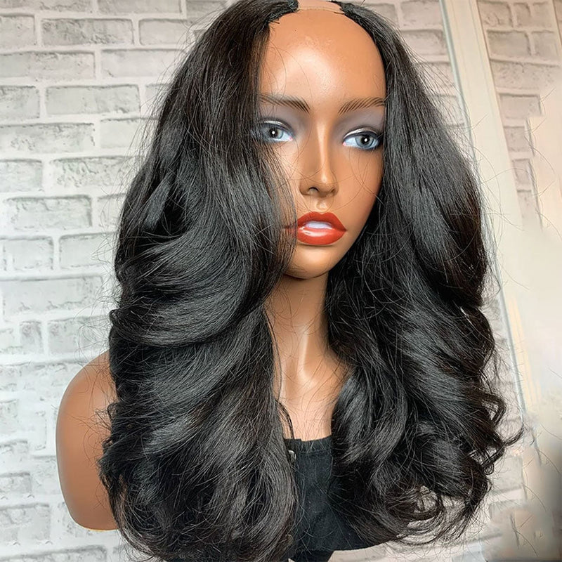 Dola Hair New Quick & Easy U Part Glueless Human Hair Wig Body Wave 180 Density