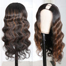 Dola Hair Highlight Ombre Brazilian U Part Body Wave Wig Human Hair