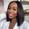 Megalook Short Cut Thin V Part Wig Straight Bob Human Hair Wigs Without Leave Out Ship From USA 2 Day Delivered