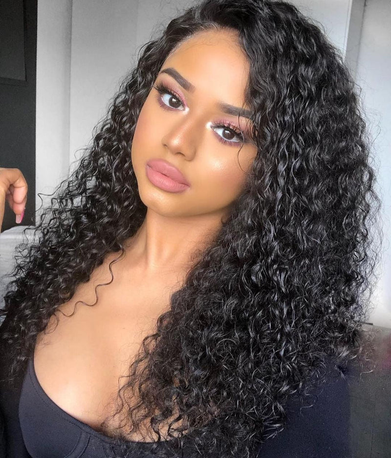 Dola Hair Deep Curly Fake Scalp Lace Front Wig Human Hair Glueless