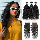 Ali Grace Water Wave Hair Bundles 3 Pcs With 4x4 Lace Closure