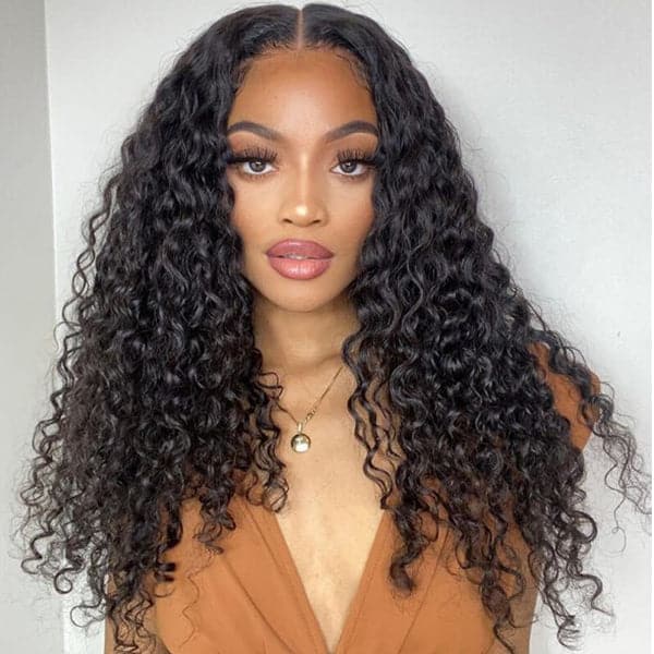 5x5 Closure Wig Water Wave Human Hair 180% Density Wet And Wavy Lace Wig