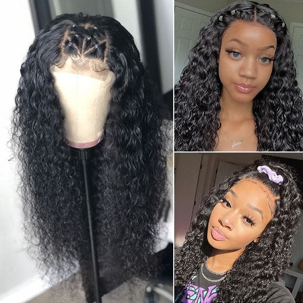 5x5 Closure Wig Water Wave Human Hair 180% Density Wet And Wavy Lace Wig