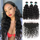 Ali Grace Water Wave Hair Bundles 3 Pcs With 13x4 Lace Frontal