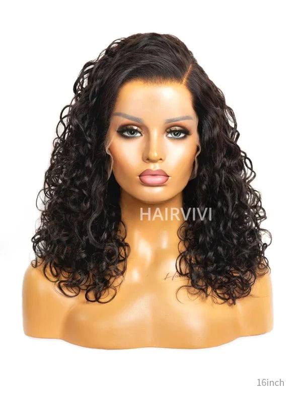 Hairvivi Debby Wet And Wavy Wigs Lace Front Bob Human Hair HD Lace