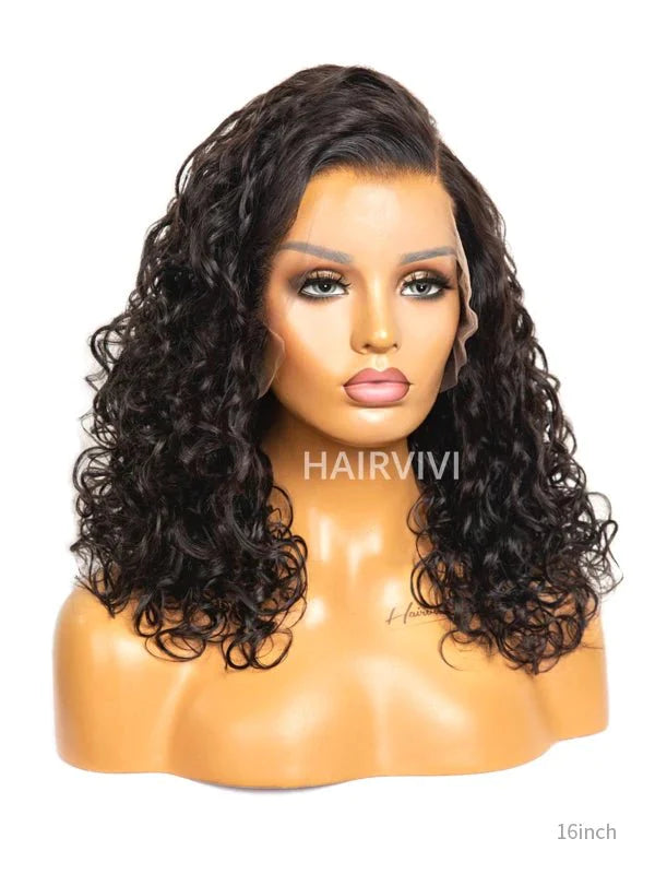 Hairvivi Debby Wet And Wavy Wigs Lace Front Bob Human Hair HD Lace